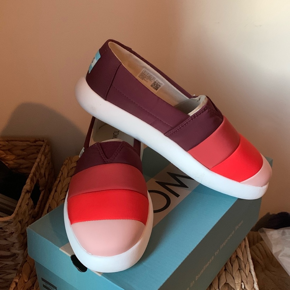 TOMS ALPARGATA MALLOW Burgundy Multi Matte Woven